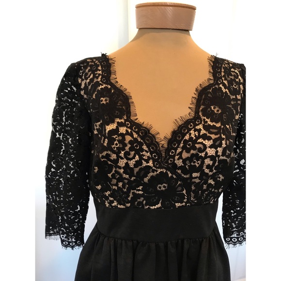 Eliza J Dresses & Skirts - Black + cream lace Eliza J scallop dress